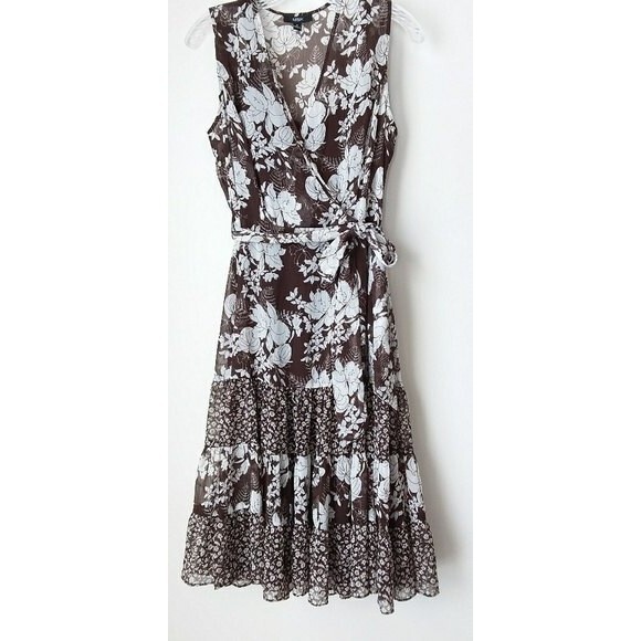 MSK | Brown Sheer Sleeveless Dress - Picture 4 of 9